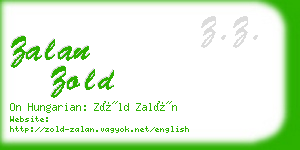 zalan zold business card